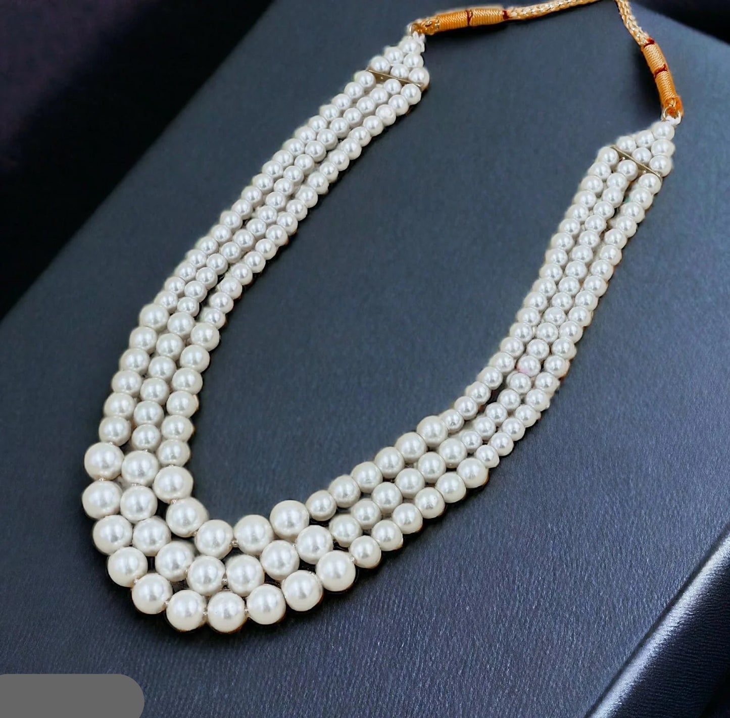 Elegance 3-Layer Synthetic Pearl Mala Necklace
