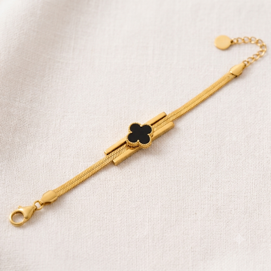 Black Clover Gold Snake Chain Bracelet