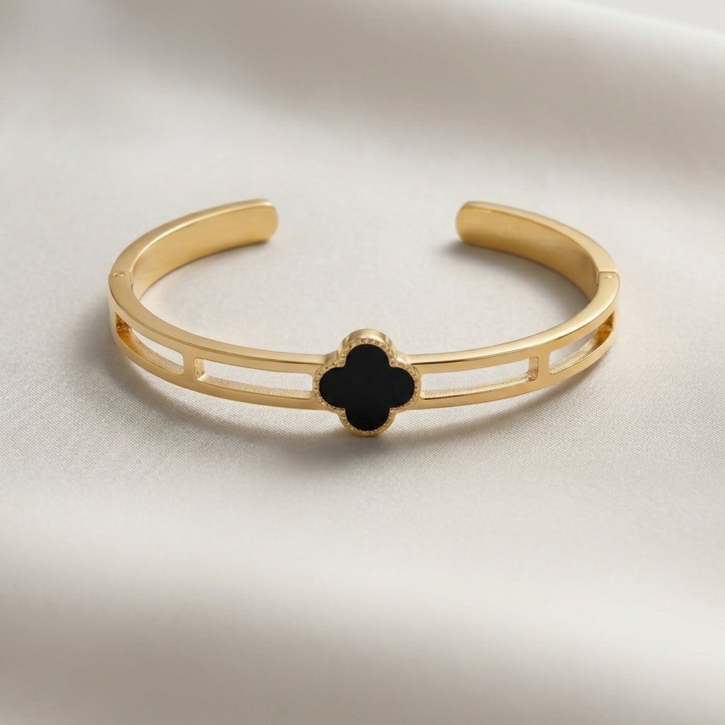 Black Clover Open-Cuff Bangle